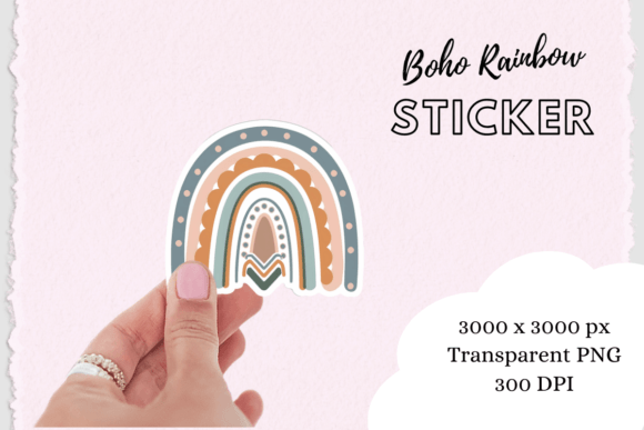 Download Boho Chic Rainbow Sticker - Rainbow Collection