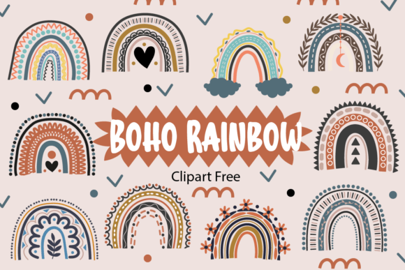 Download Boho Rainbow Clipart Free - Premium Bundle