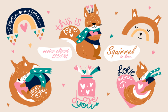 Download Squirrel &amp; Rainbow. Kids Clipart. - Rainbow Collection
