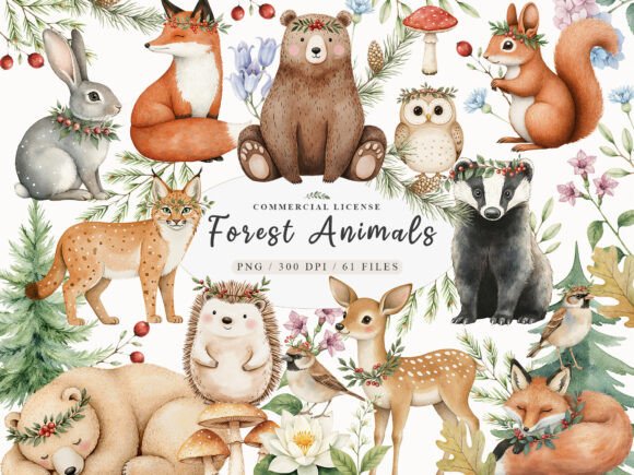 Download Boho Woodland Baby Floral Animals Png - Premium Resources