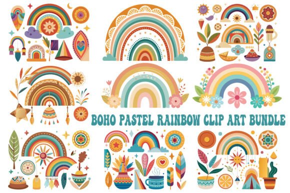 Download Boho Rainbow Design Art Vector - Rainbow Collection