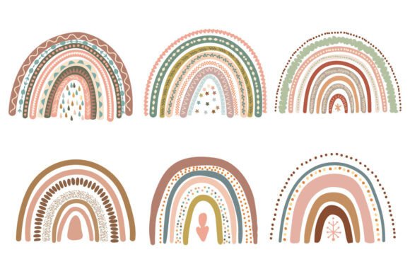 Download Set of Six Boho Rainbow Designs - Rainbow Collection