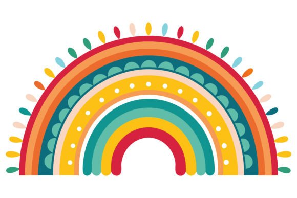Download **Boho Rainbow Design Art Vector** - Rainbow Collection