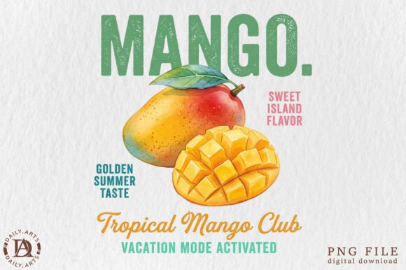 Download Retro Summer Mango Tropical Fruit PNG - Retro Collection