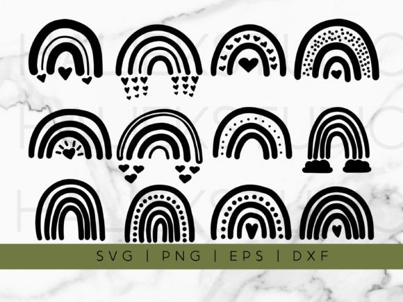 Download Boho Rainbows SVG Clipart - Rainbow Collection