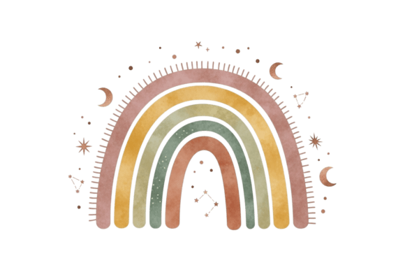 Download Watercolor Bohemian Celestial Rainbow - Rainbow Collection