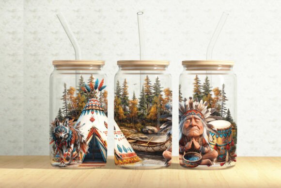 Download Native American 16oz Glass Can Wrap - Native american Collection