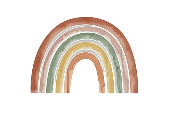 Download Watercolor Boho Earthy Tone Rainbow Art - Rainbow Collection