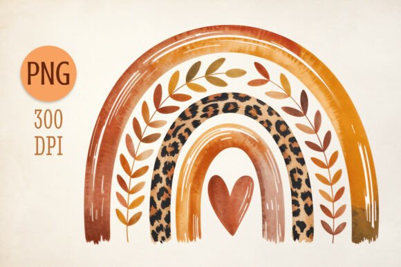 Download Rustic Fall Rainbow Clipart with Leopard - Rainbow Collection