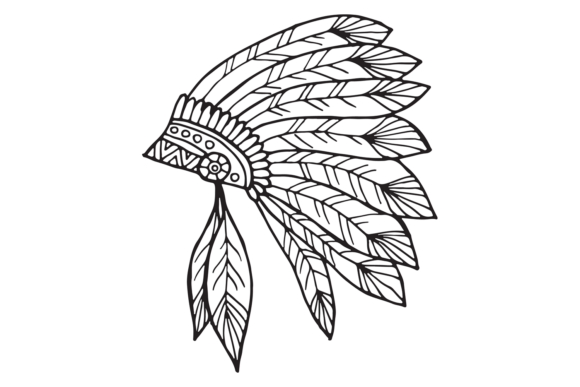 Download Native American Headdress. Hand Drawn Fe - Native american Collection