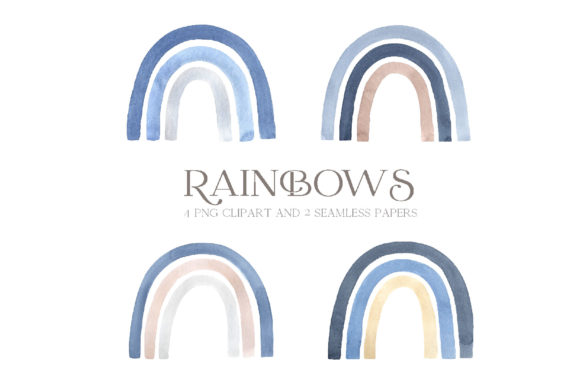 Download Watercolor Blue Baby Boy Rainbow Clipart - Rainbow Collection