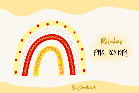 Download Yellow Red Boho Rainbow PNG Clipart - Rainbow Collection